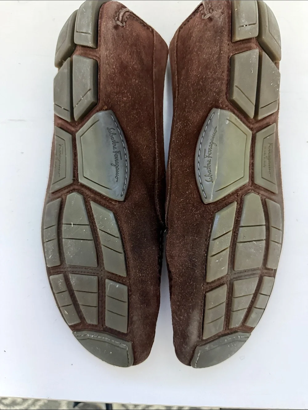 Salvatore Ferragamo Brown Suede Bit-Detail Slip-On Loafers